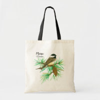 Maine Bird Chickadee Pinecone Tassel