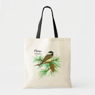 Maine Bird Chickadee Pinecone Tassel Tragetasche