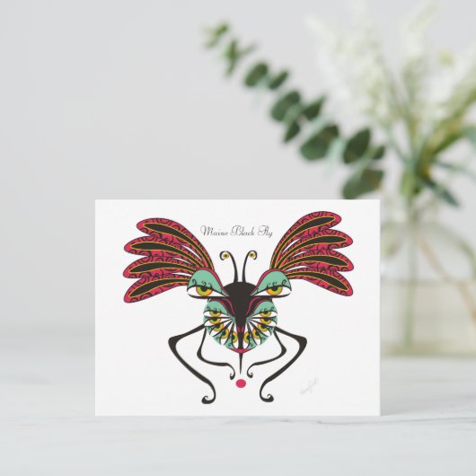 Maine Black Fly Postkarte (Stehend Vorderseite)