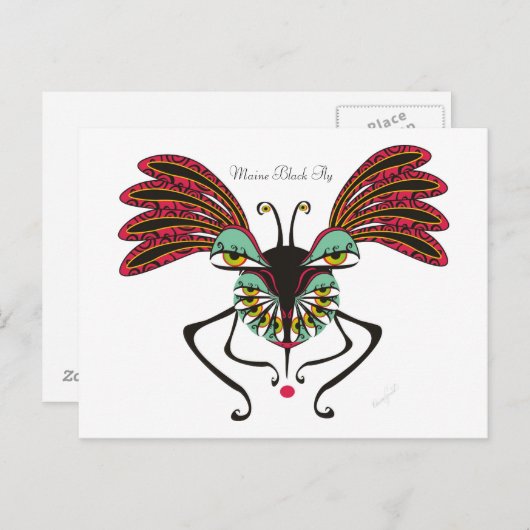 Maine Black Fly Postkarte (Vorne/Hinten)