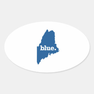 MAINE BLAUER STAAT OVALER AUFKLEBER