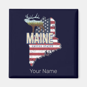 Maine Bundesstaat Vereinigte Staaten Karte Vintage Magnet