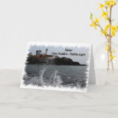 Maine Cape Neddick - Nubble Light Karte (Gelbe Blume)