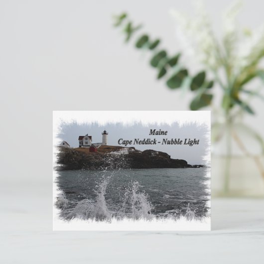 Maine Cape Neddick - Nubble Light Postkarte (Stehend Vorderseite)