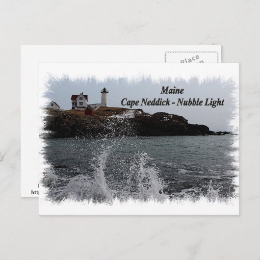 Maine Cape Neddick - Nubble Light Postkarte (Vorne/Hinten)