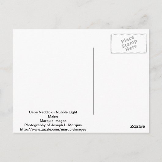 Maine Cape Neddick - Nubble Light Postkarte (Rückseite)