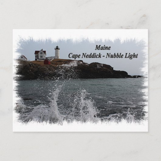 Maine Cape Neddick - Nubble Light Postkarte (Vorderseite)