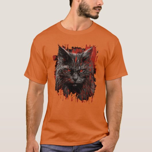 Maine Cat Horror Geschenk T-Shirt (Vorderseite)