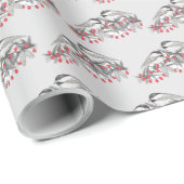 Maine Chickadee Bird Winter Weihnachtsschnee Geschenkpapier (Rolleneckpunkt)
