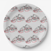 Maine Chickadee Bird Winter Weihnachtsschnee Pappteller (Vorderseite)