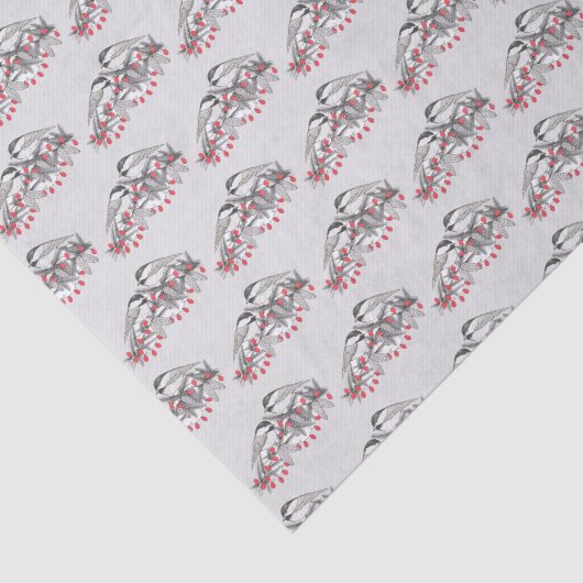 Maine Chickadee Bird Winter Weihnachtsschnee Seidenpapier (Ausschnitt)