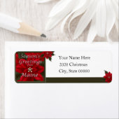 Maine Christmas Poinsettia Rücksendeadresse Label (Insitu)