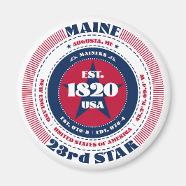 Maine Circle Typografie Souvenir Magnet