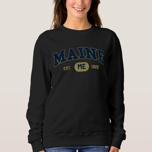 Maine Classic Collegiate Varsity Style COZY Maine Sweatshirt (Vorderseite)