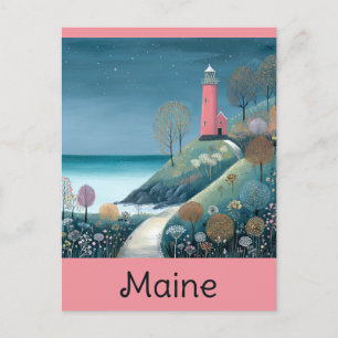 Maine Coast Lighthouse Wasserfarbenreise Postkarte