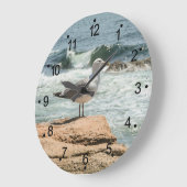 Maine Coast Ocean Seagull  Große Wanduhr (Winkel)