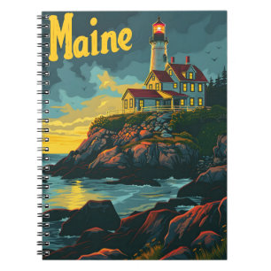 Maine Coastal Beacon: Leuchtturm Majestät Notizblock