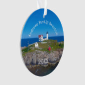 Maine Coastal Family Wiedersehen Foto Nubble Light Ornament (Vorderseite)