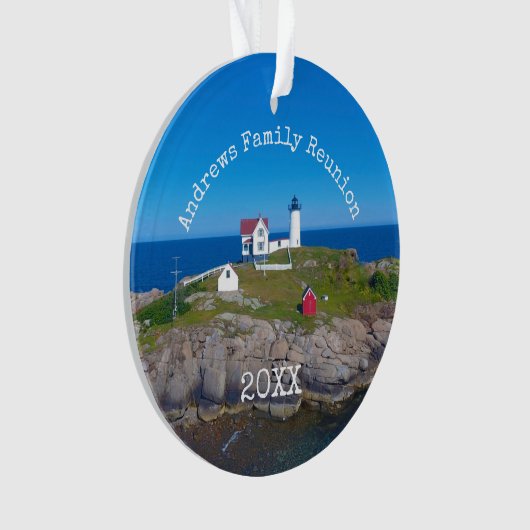 Maine Coastal Family Wiedersehen Foto Nubble Light Ornament (Vorderseite)