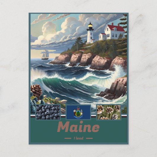Maine Coastal Surreal Beauty Postkarte (Vorderseite)