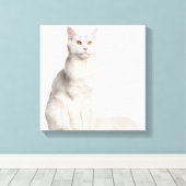 Maine Coon (8 Monate alt) Sitzung Leinwanddruck (Insitu (Holzboden))