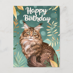 Maine Coon Alles Gute zum Geburtstag Postkarte