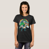 Maine Coon Beer Dino Rex Horn Rainbow Cat T-Shirt (Vorne ganz)