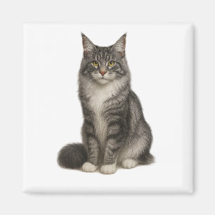 Maine Coon Black Silver Magnet
