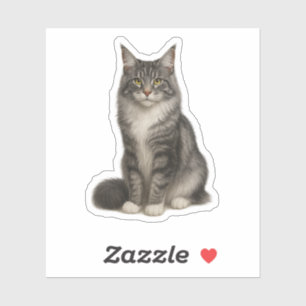 Maine Coon Black Silver Sticker