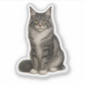 Maine Coon Black Silver Sticker (Vorderseite)