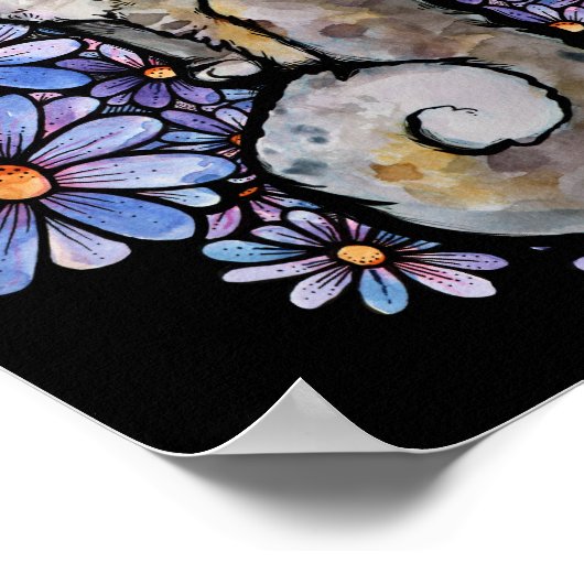 Maine Coon Blue und Green Cuddle Catat Poster (Ecke)