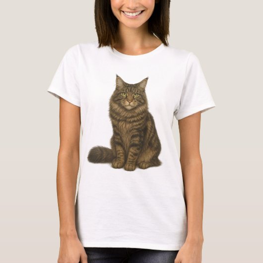 Maine Coon Brown Blotched Tabby T-Shirt (Vorderseite)