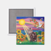 Maine Coon Cat 10 - Herbstsonne Magnet (Vorderseite/Rückseite)