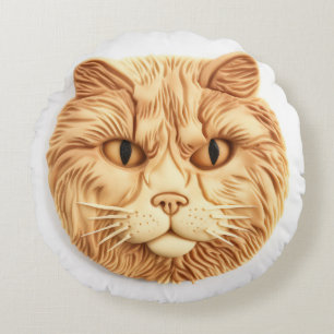 Maine Coon Cat 3D Inspiriert Rundes Kissen