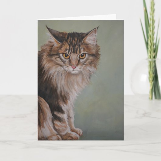 Maine Coon Cat Art Grußkarte Karte (Vorderseite)