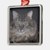 Maine Coon Cat Art Ornament Aus Metall (Links)