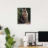Maine Coon Cat Art Print Poster (Heimbüro)
