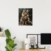 Maine Coon Cat Art Print Poster (Heimbüro)