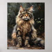 Maine Coon Cat Art Print Poster (Vorne)