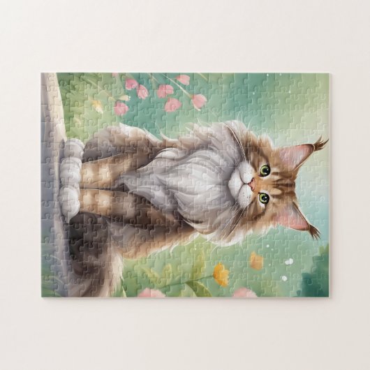 Maine Coon Cat Art Puzzle (Horizontal)