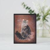 Maine Coon Cat Art von Renee Lavoie Postkarte (Stehend Vorderseite)