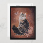 Maine Coon Cat Art von Renee Lavoie Postkarte (Vorne/Hinten)