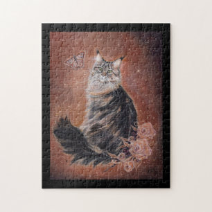 Maine Coon Cat Art von Renee Lavoie Puzzle