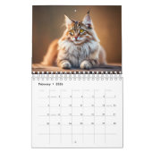 Maine Coon Cat Calendar Digital AI Paint Kalender (Feb 2026)