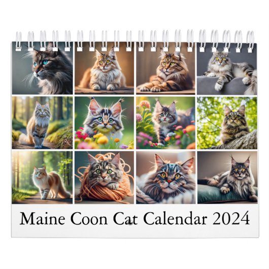 Maine Coon Cat Calendar Digital AI Paint Kalender (Titelbild)