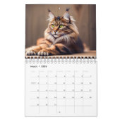 Maine Coon Cat Calendar Digital AI Paint Kalender (Mär 2026)