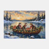 Maine Coon Cat Christmas Boat Holiday Fußmatte (Vorderseite)