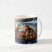 Maine Coon Cat Christmas Boat Holiday Kaffeetasse (VorderseiteRechts)