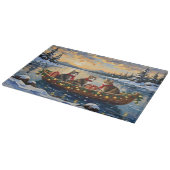 Maine Coon Cat Christmas Boat Holiday Schneidebrett (Ecke)
