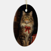 Maine Coon Cat Christmas Keramik Ornament (Rechts)